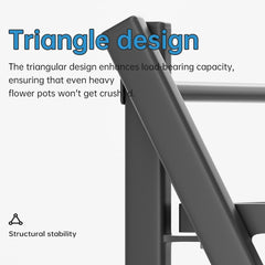 DHYGOTFUR tier detail with shelf supports showing reinforced stability for heavy pots