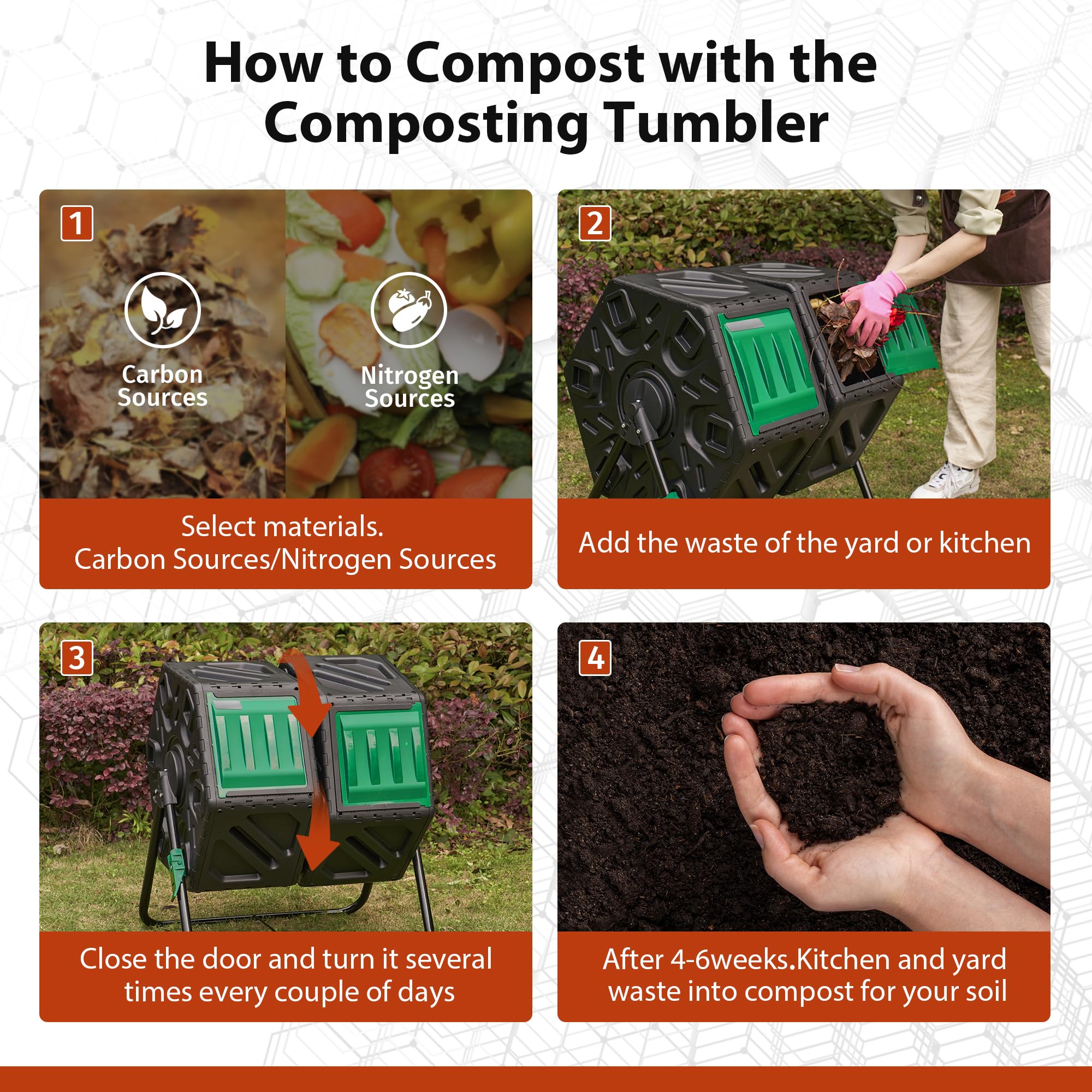 DIAMONDFORGE placed beside garden beds illustrating finished compost application benefit