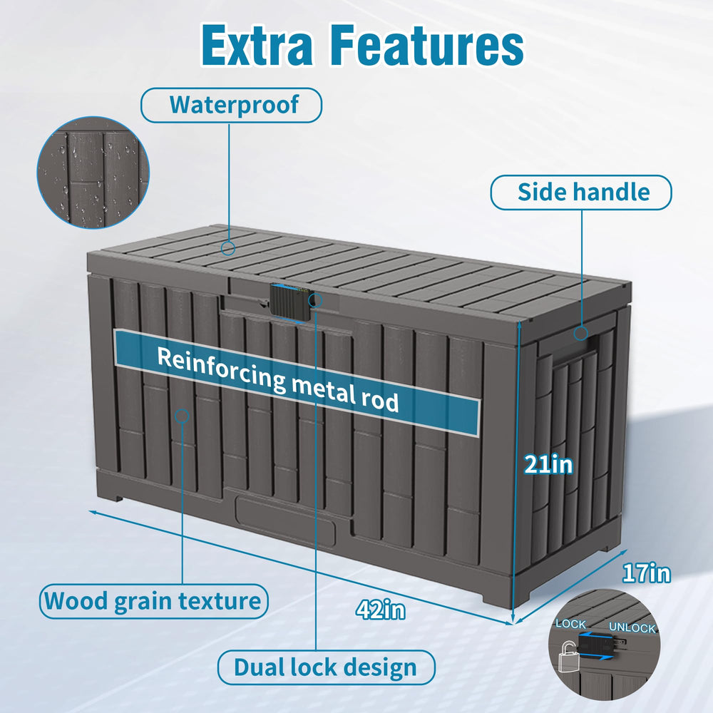 DIAMONDFORGE open lid revealing roomy 60-gallon interior for organized storage