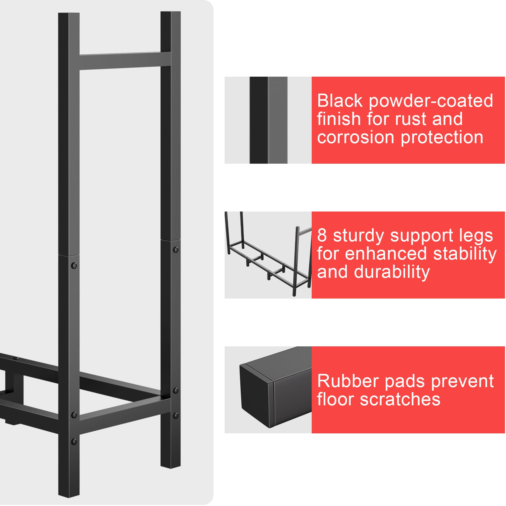 DIAMONDFORGE rack next to chair for scale showing compact 4ft storage advantage