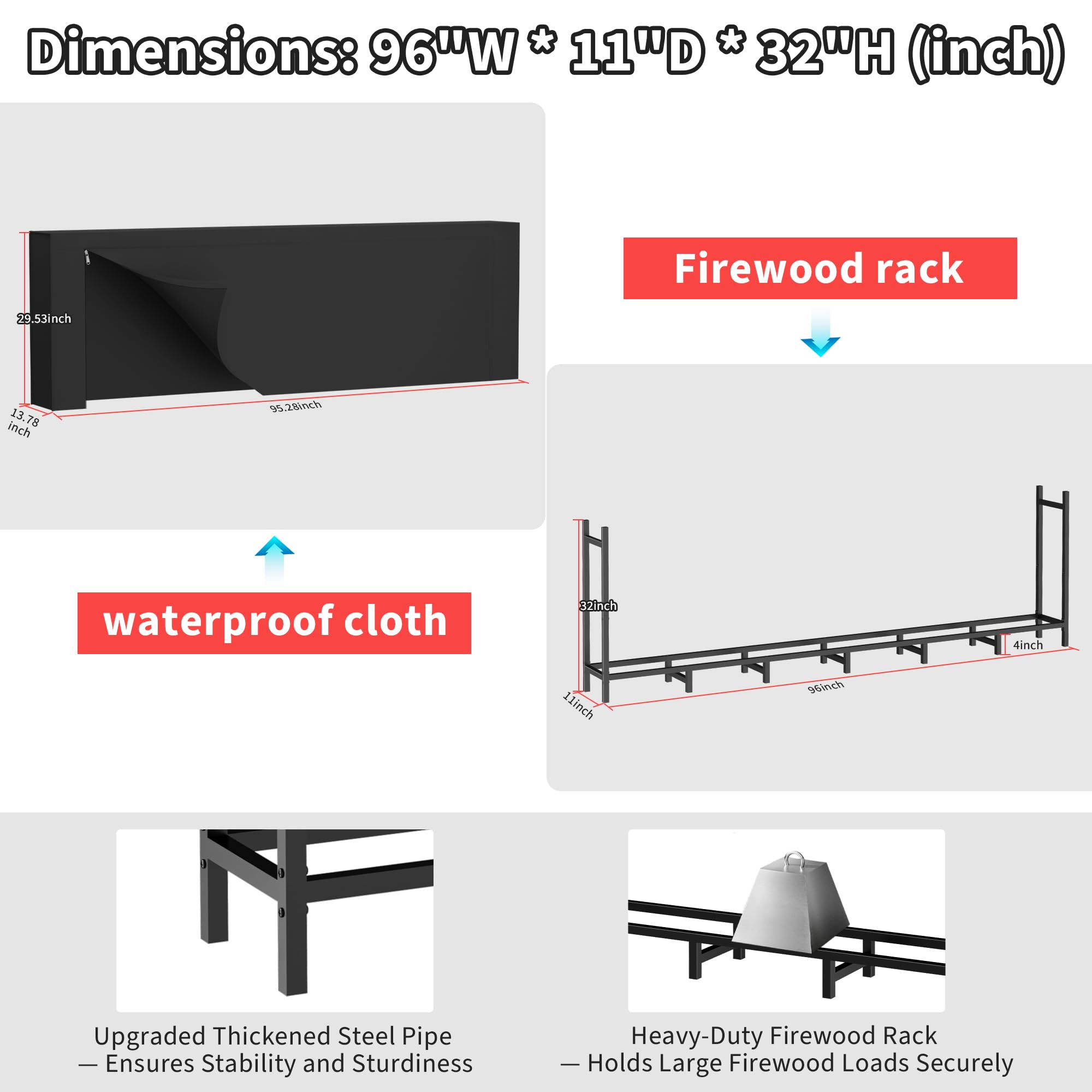 DIAMONDFORGE stacked logs inside rack illustrating easy access and organization