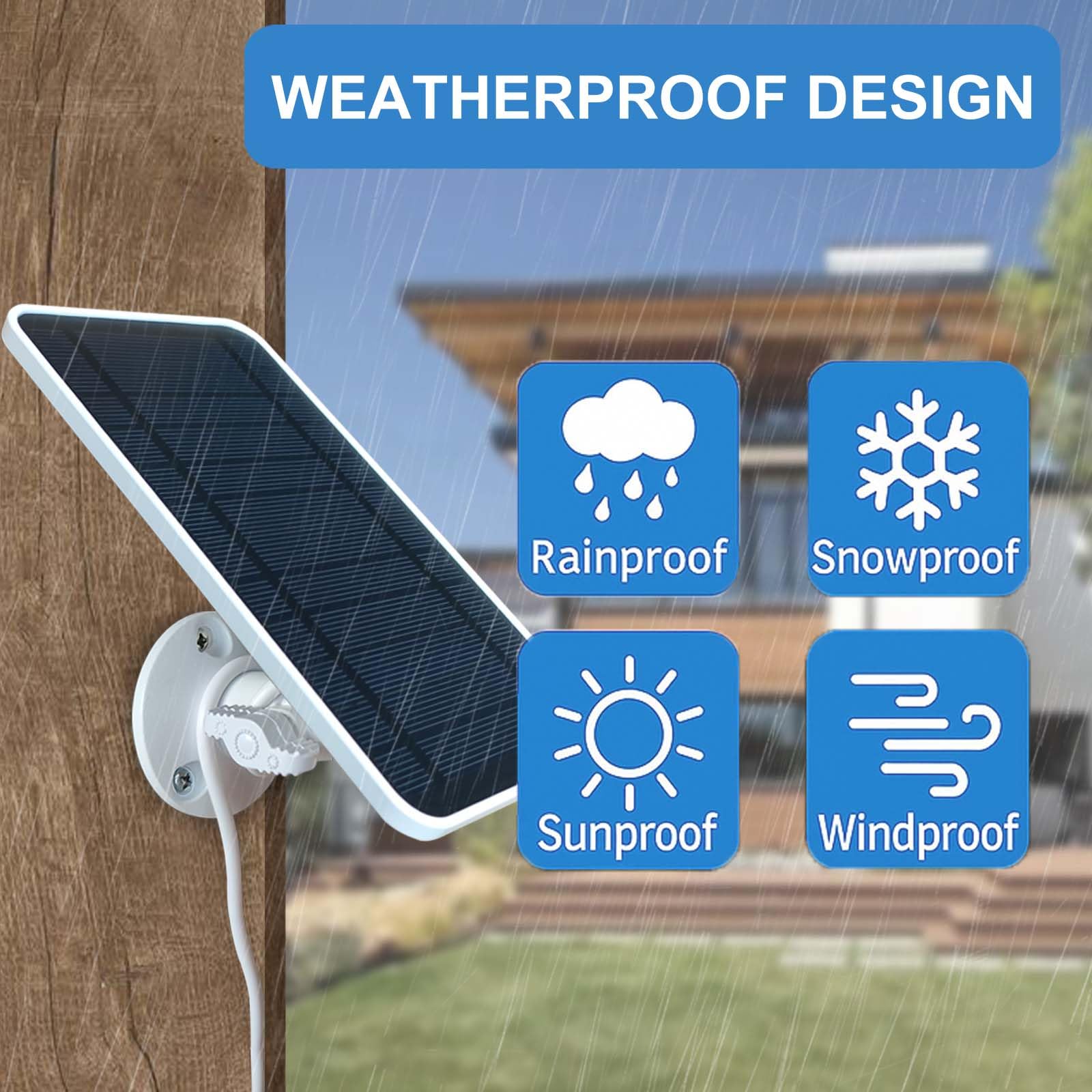 DIANMU panel installed on eave with camera showing discreet outdoor power solution
