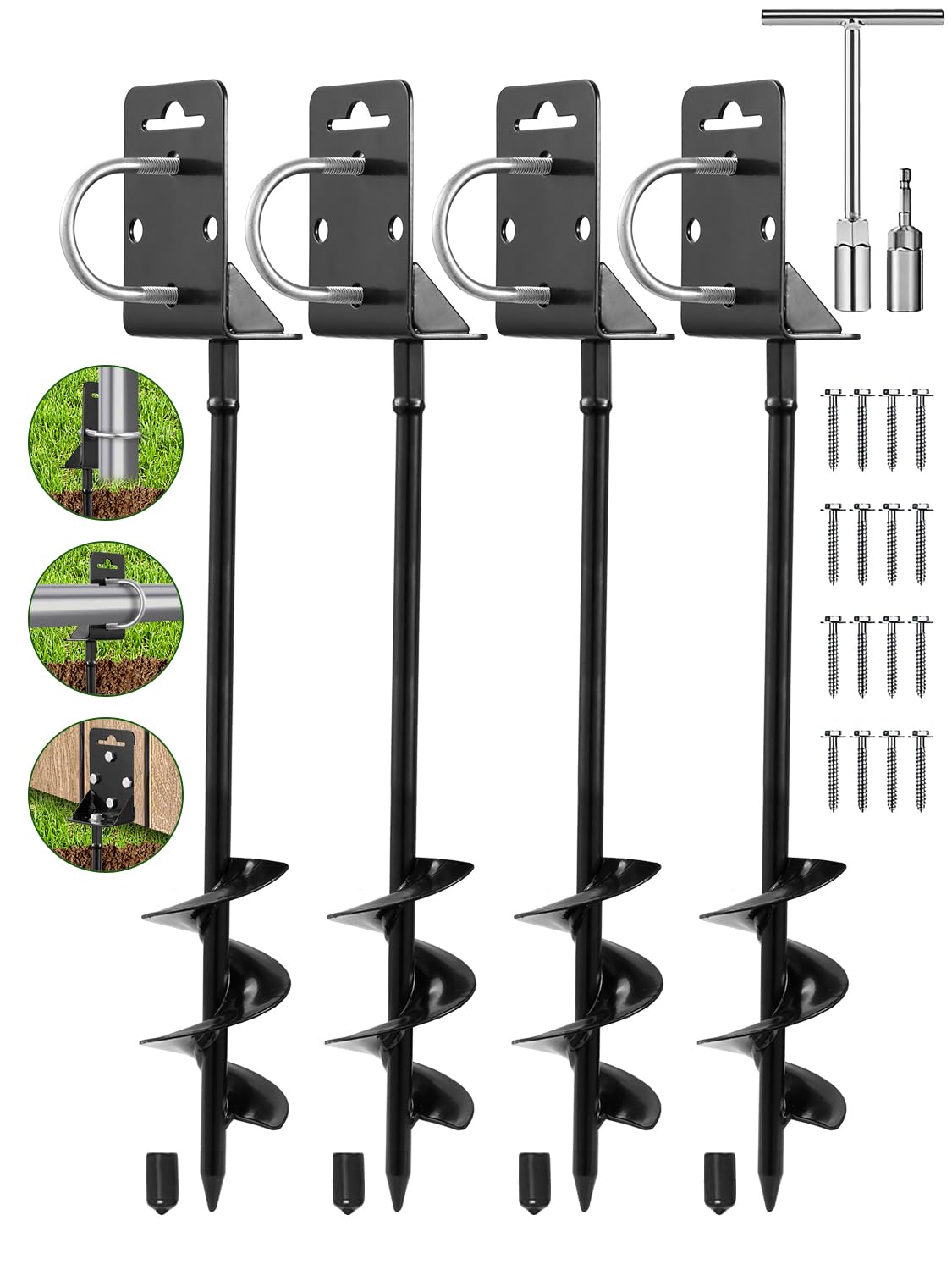 Dibaful anchors front packaging showing four 28 inch anchors and accessories for quick identification and purchase benefit