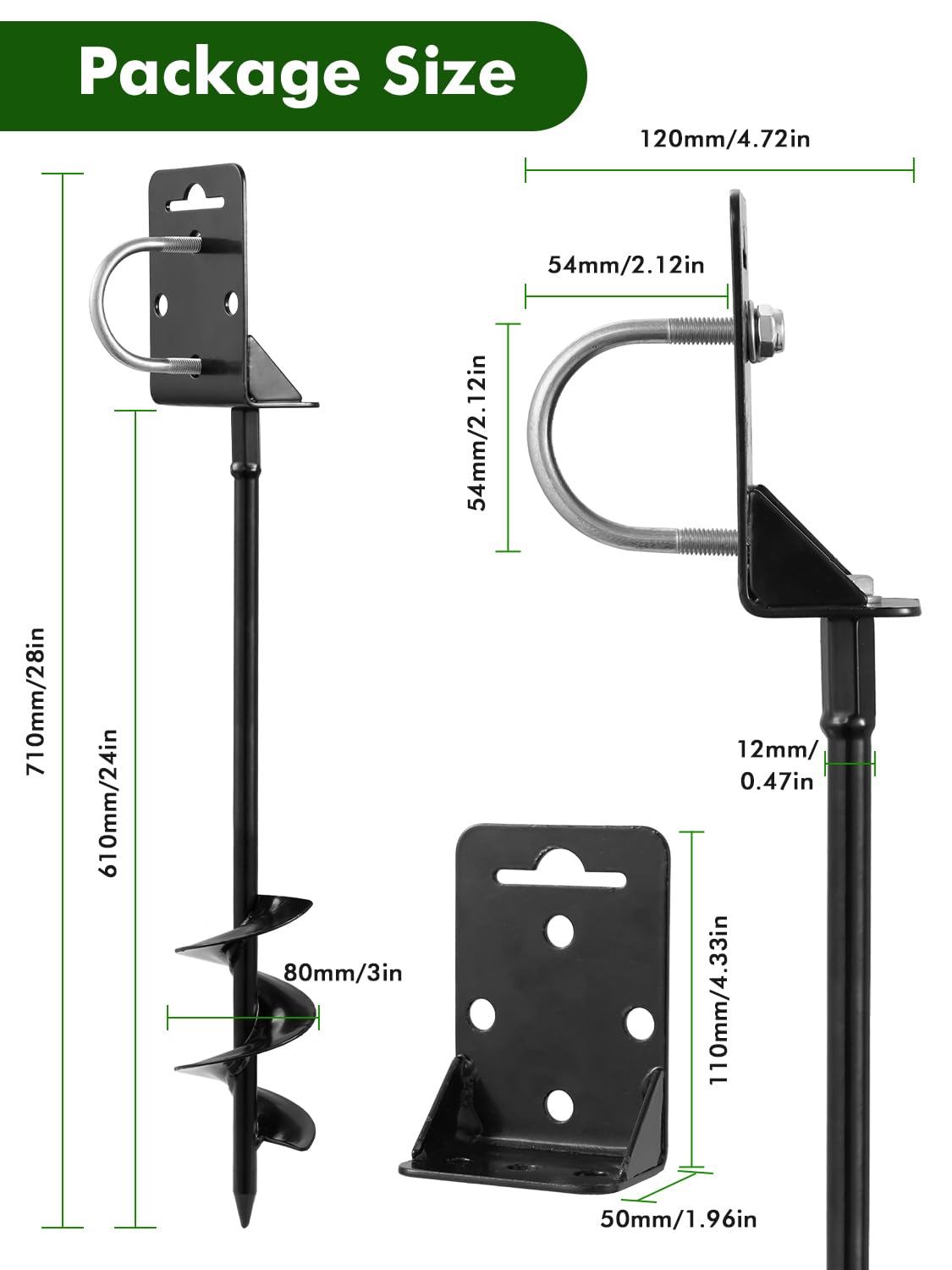 Dibaful anchor beside a measuring tape for scale to confirm 28 inch length and proper depth benefit