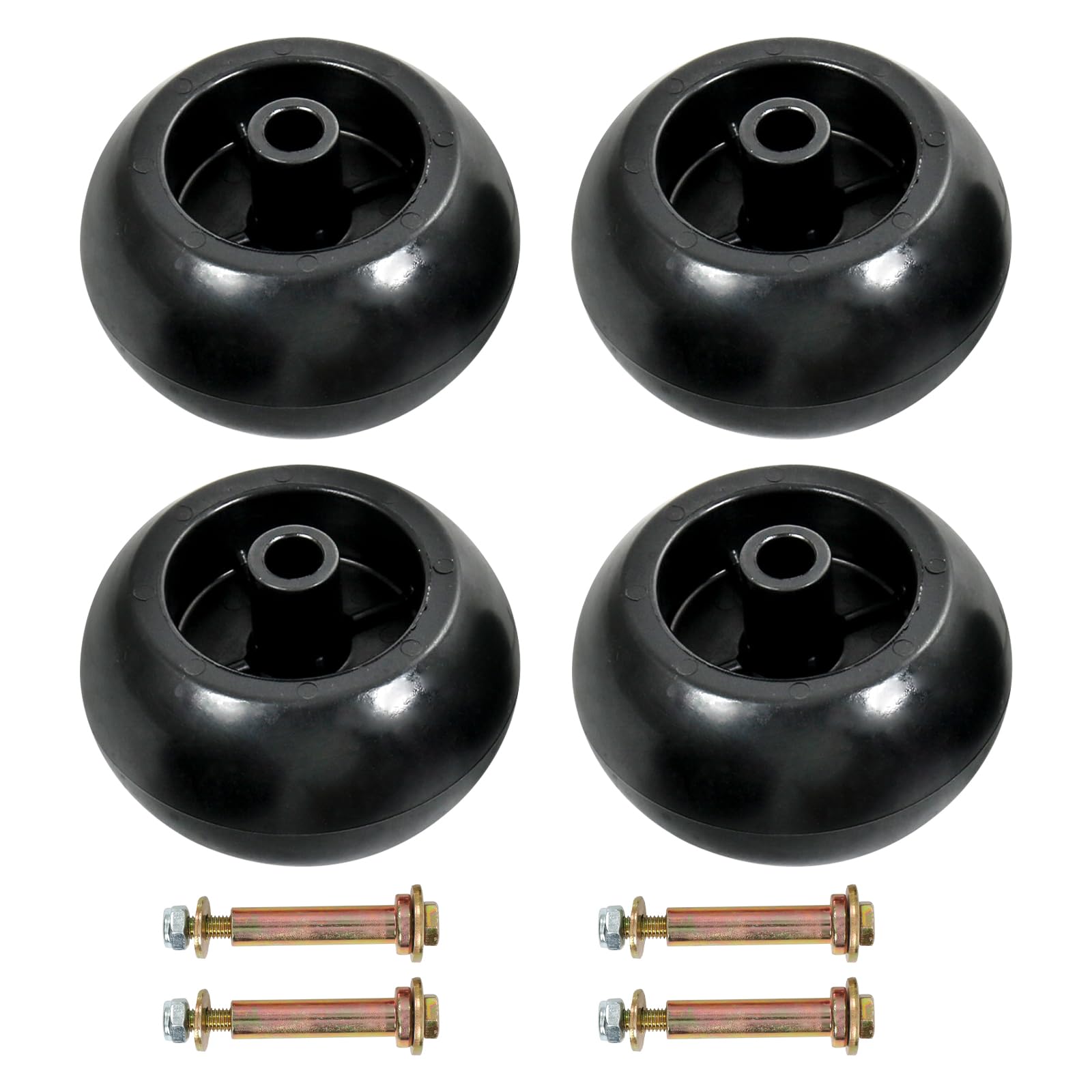 DICMIC front view of 4-piece deck wheel kit showing components and durable finish