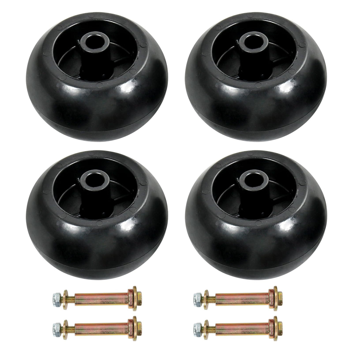DICMIC front view of 4-piece deck wheel kit showing components and durable finish