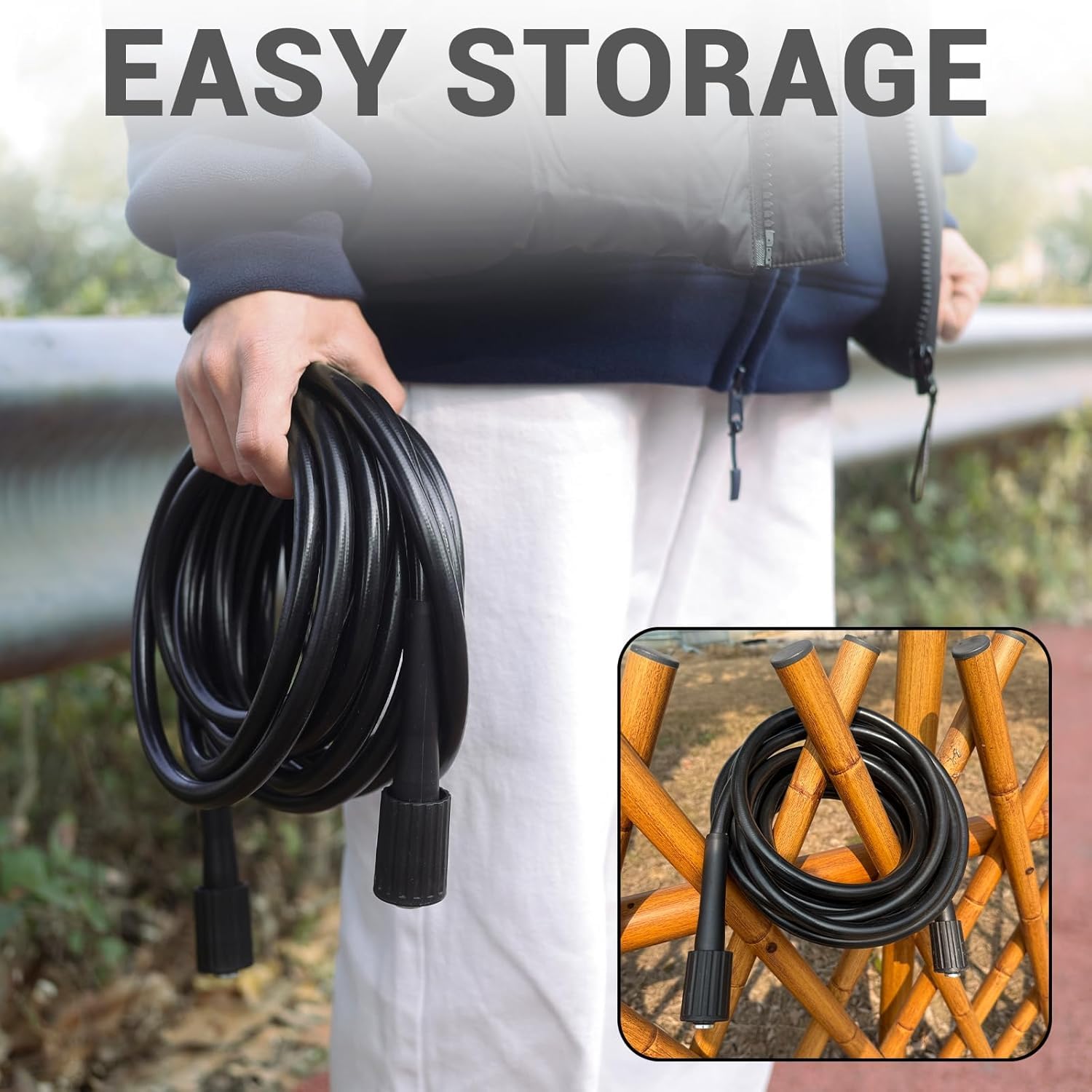 DiDiWash hose cleaning a driveway highlighting heavy-duty outdoor performance