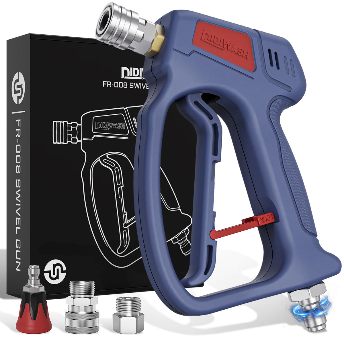DiDiWash front view of swivel pressure gun showing compact durable design and easy control