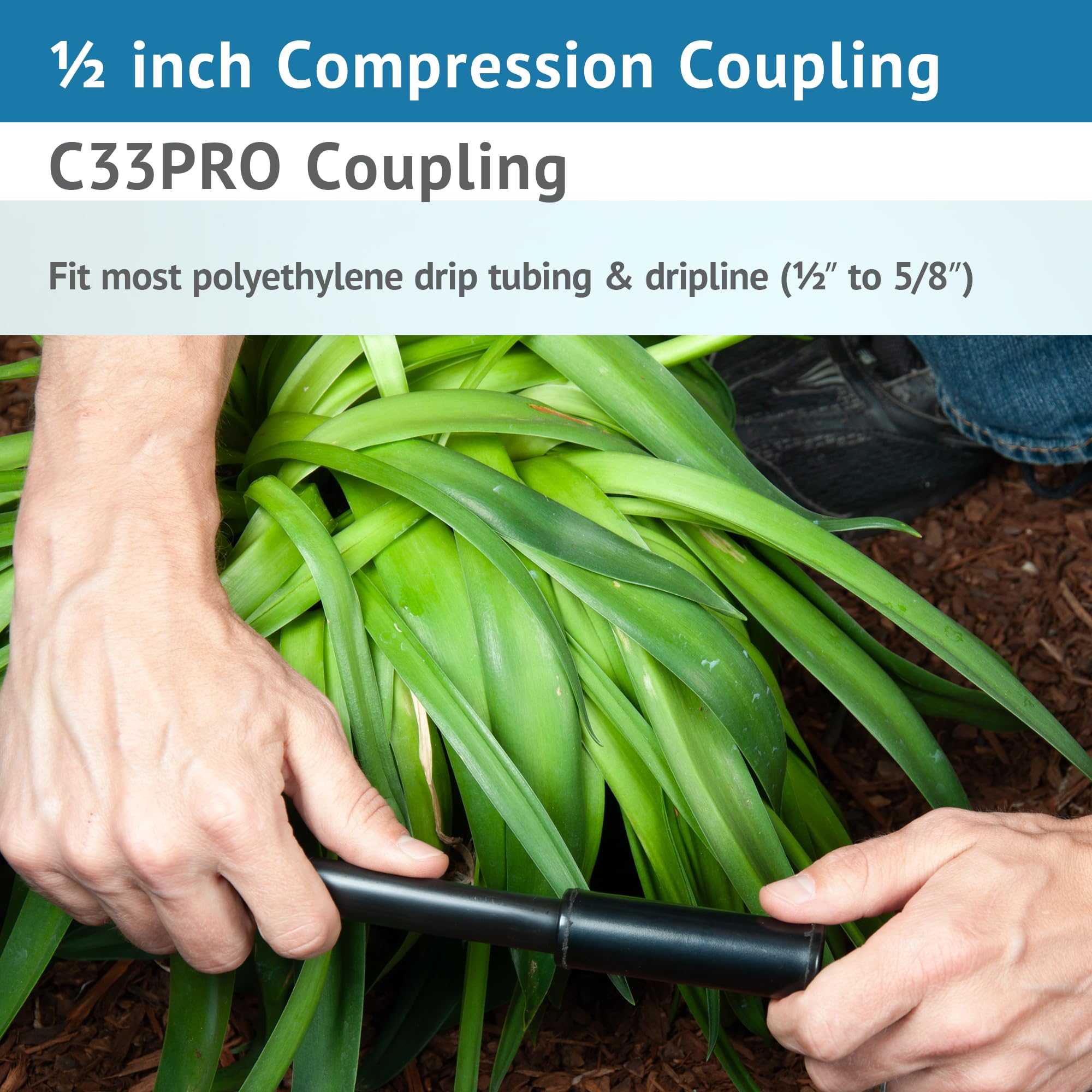 DIG coupling connected and running water during leak test showing dependable seal