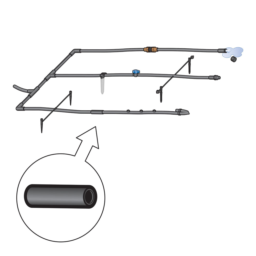 DIG coupling joined to ½ inch tubing demonstrating quick push-in installation