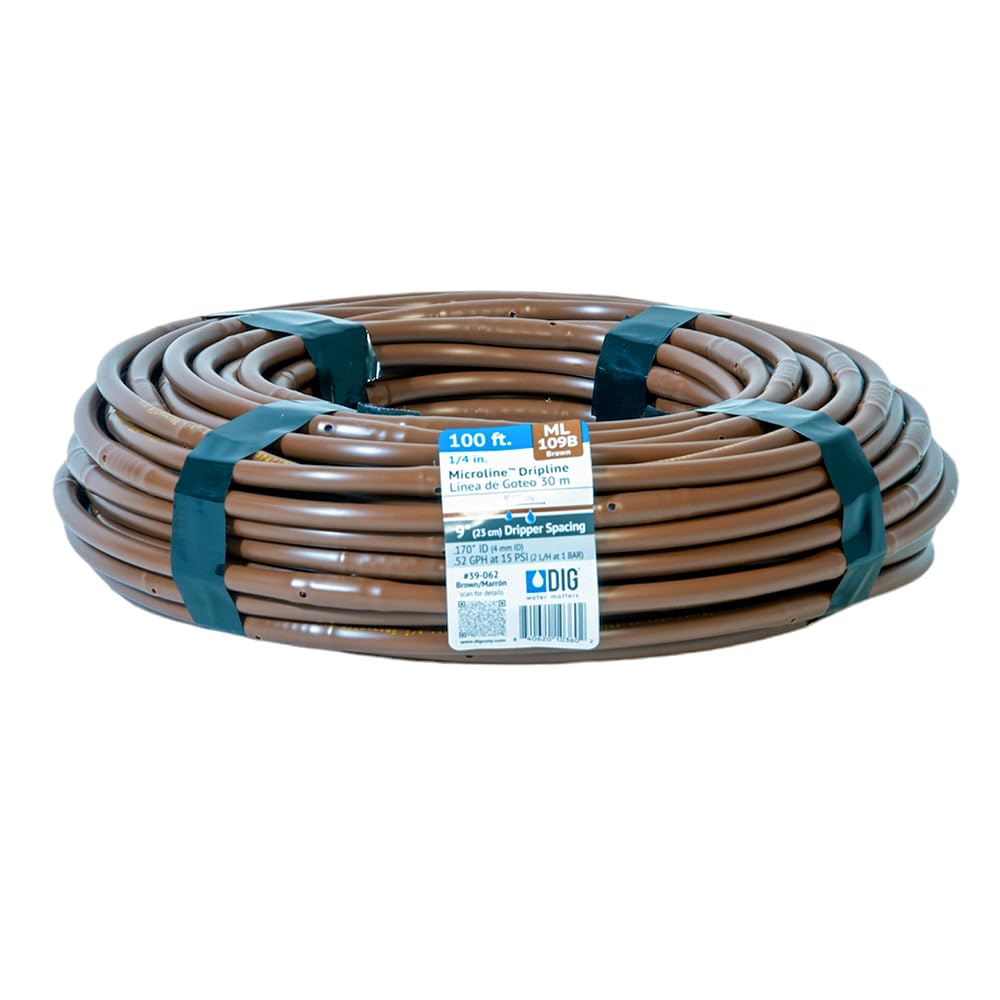 DIG MICROLINE front packaging showing 100-foot brown reel and product benefit