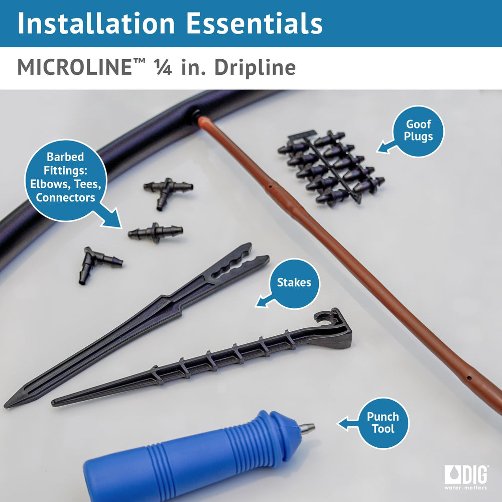 DIG tubing next to hand showing compact 1/4 inch scale and easy handling benefit
