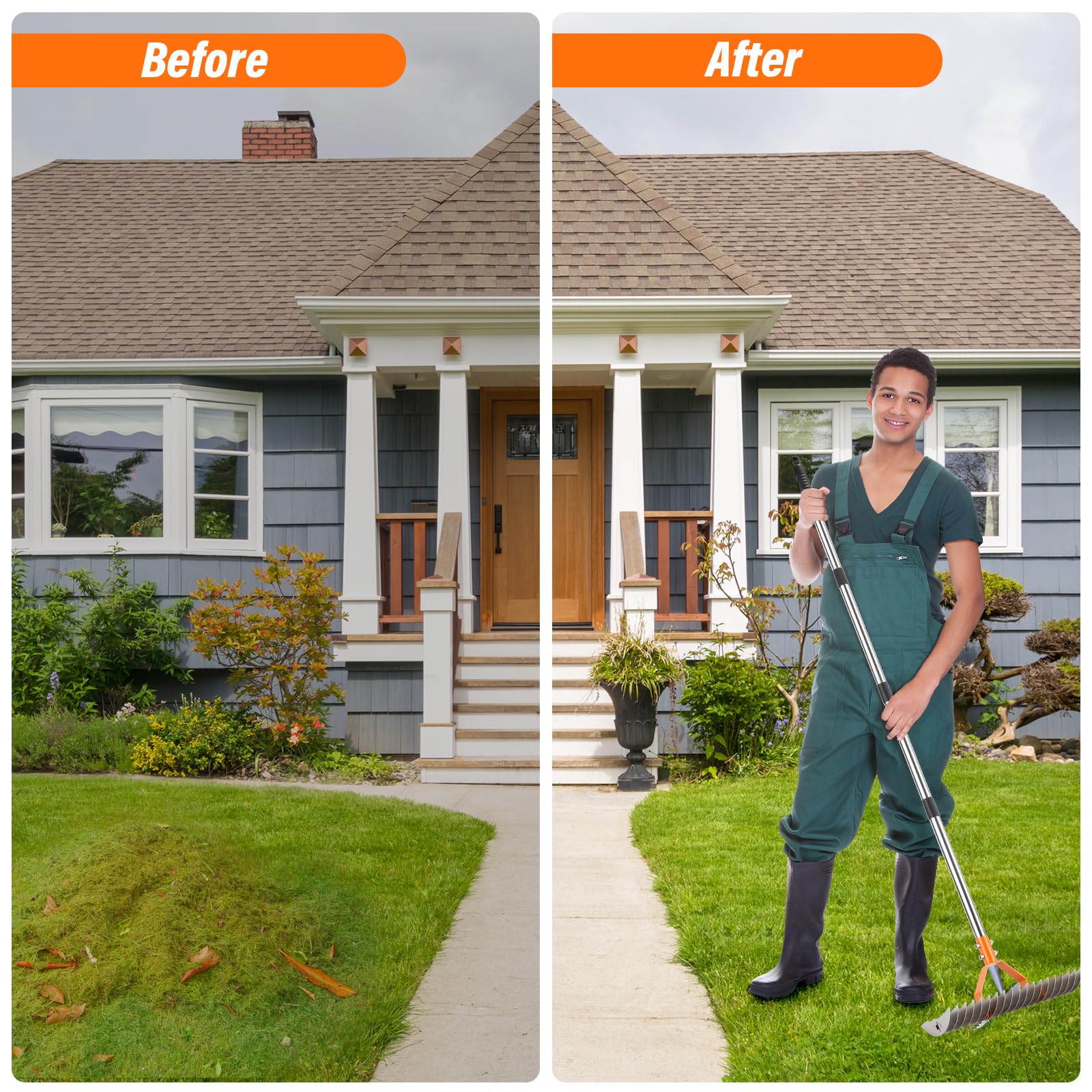 DigiGlow dethatching in use on lawn illustrating thatch removal and improved soil access