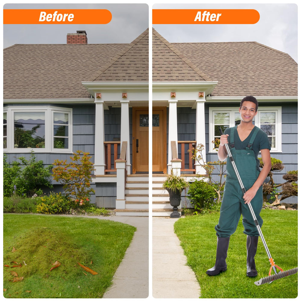 DigiGlow dethatching in use on lawn illustrating thatch removal and improved soil access