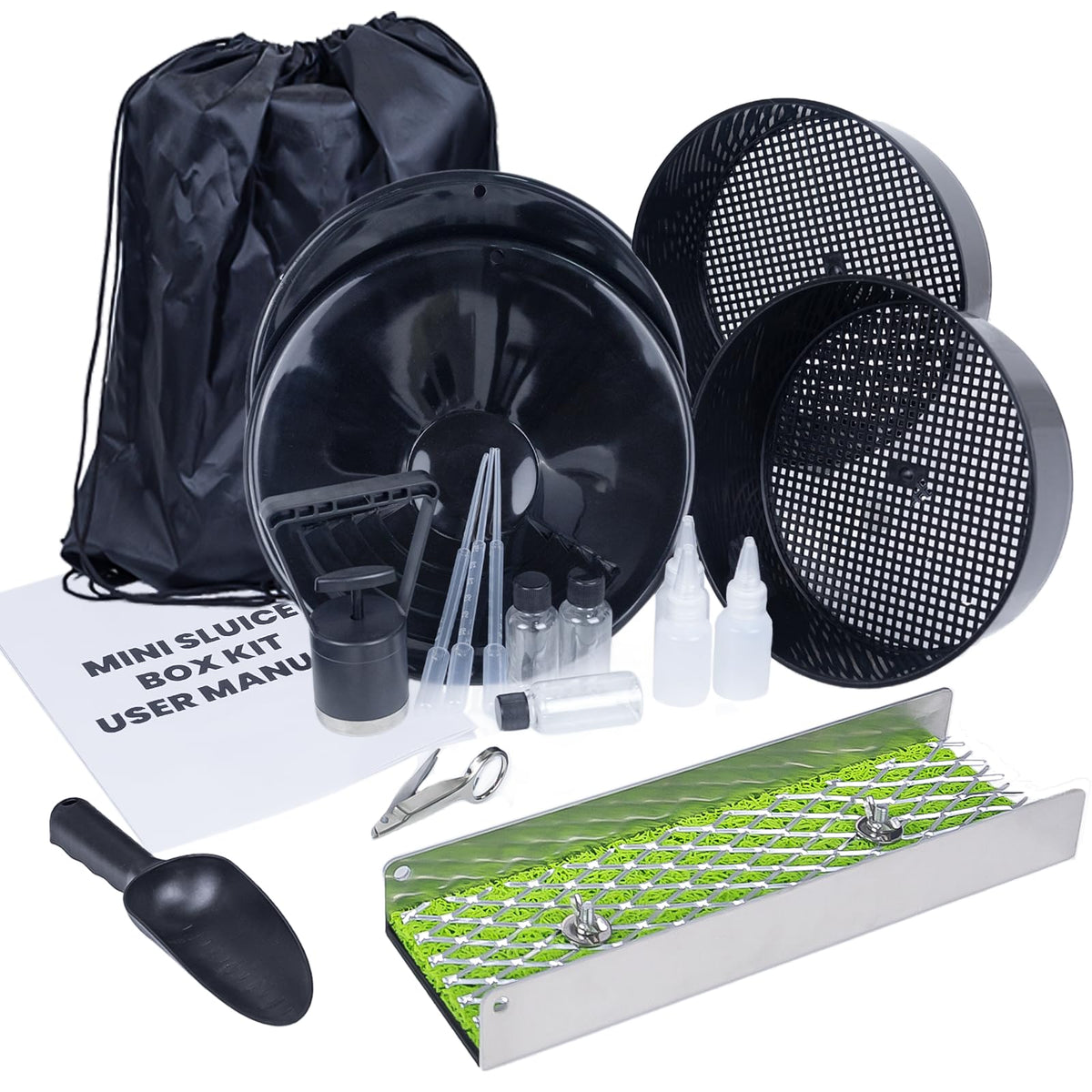 DigNew front view of complete kit showing all included components for quick setup