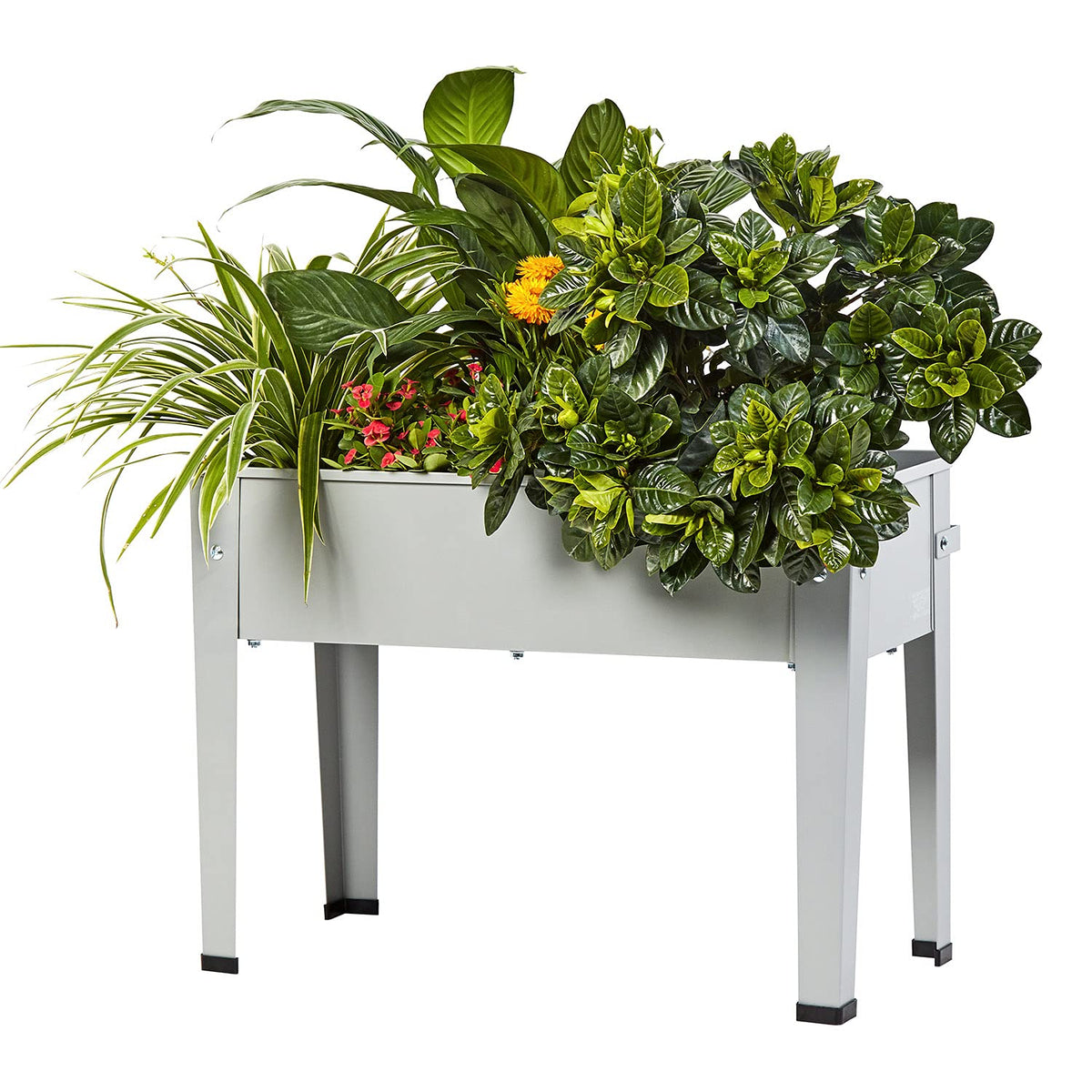 DIGTER metal raised garden bed front view showing compact design and neat finish