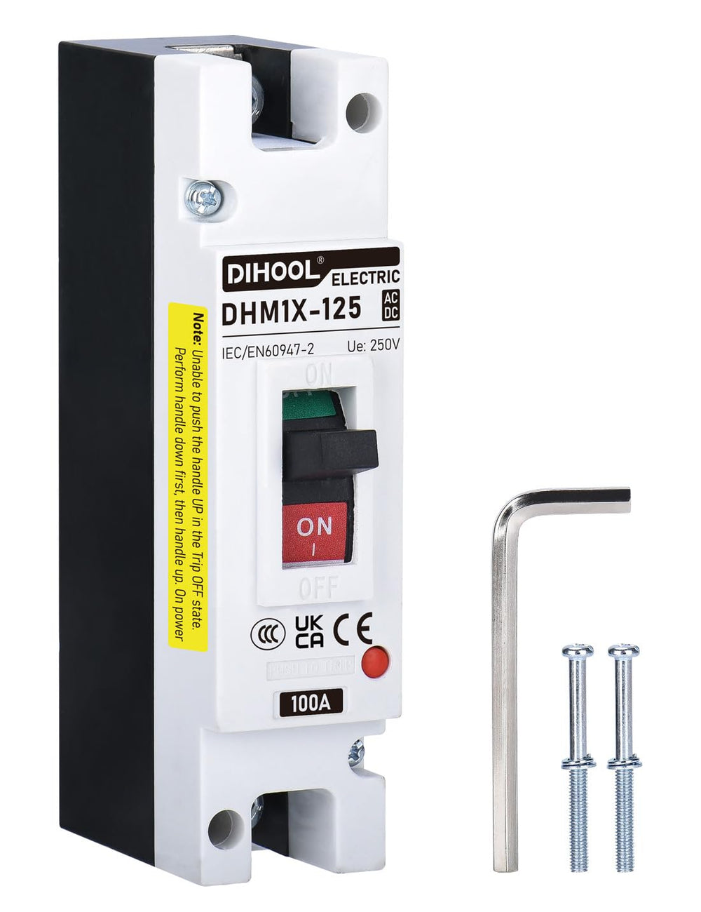 DIHOOL front panel breaker showing compact housing and label for clear identification and easy installation