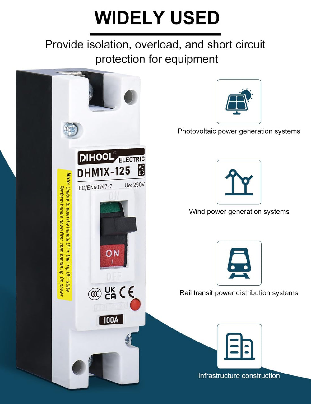 DIHOOL mounted in an electrical panel demonstrating tidy installation and accessible disconnect handle
