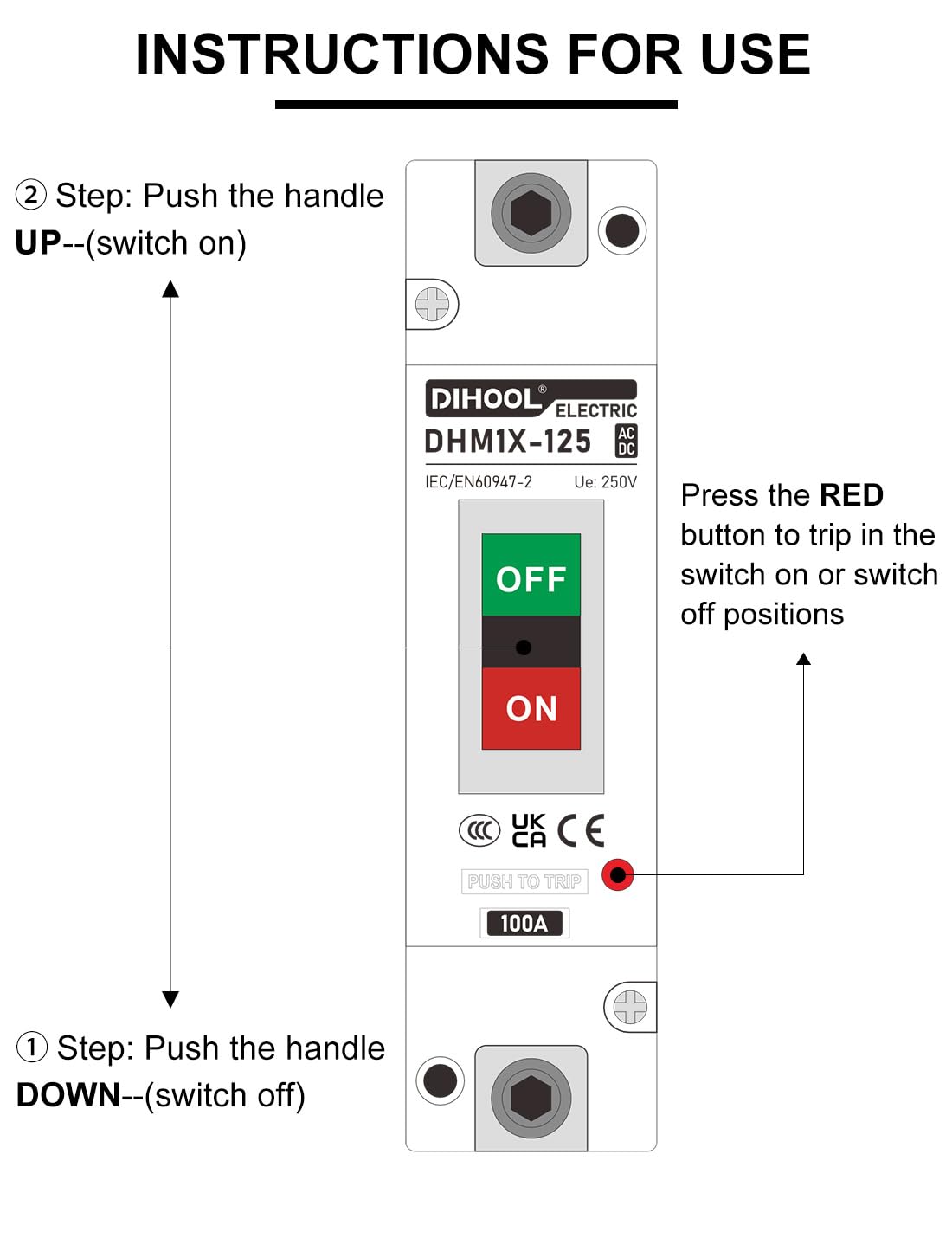 DIHOOL terminal wiring detail showing secure connections and strong contact for safer power transfer