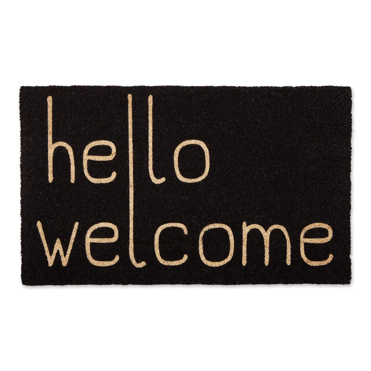 DII coir doormat front view showing welcome design and durable scraping benefit
