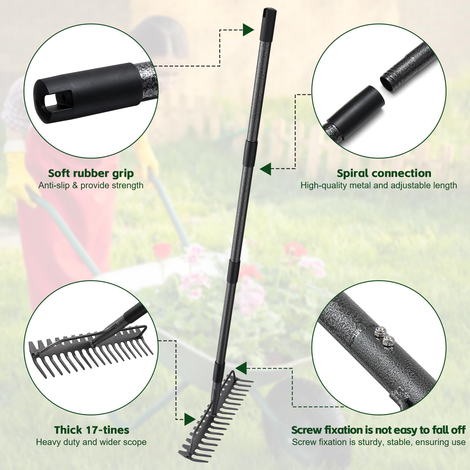 DIIG multi-section stainless steel handle connection showing adjustable length benefit