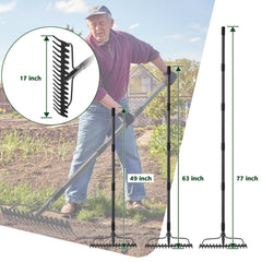 DIIG rake in garden use loosening soil and spreading topsoil for faster prep