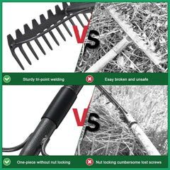 DIIG close-up of 17 metal tines demonstrating penetrating and leveling performance