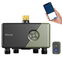 Diivoo front view showing brass housing and four outlets for durable zone control
