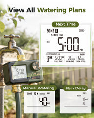 Diivoo two outlets connected to sprinklers for independent zone watering