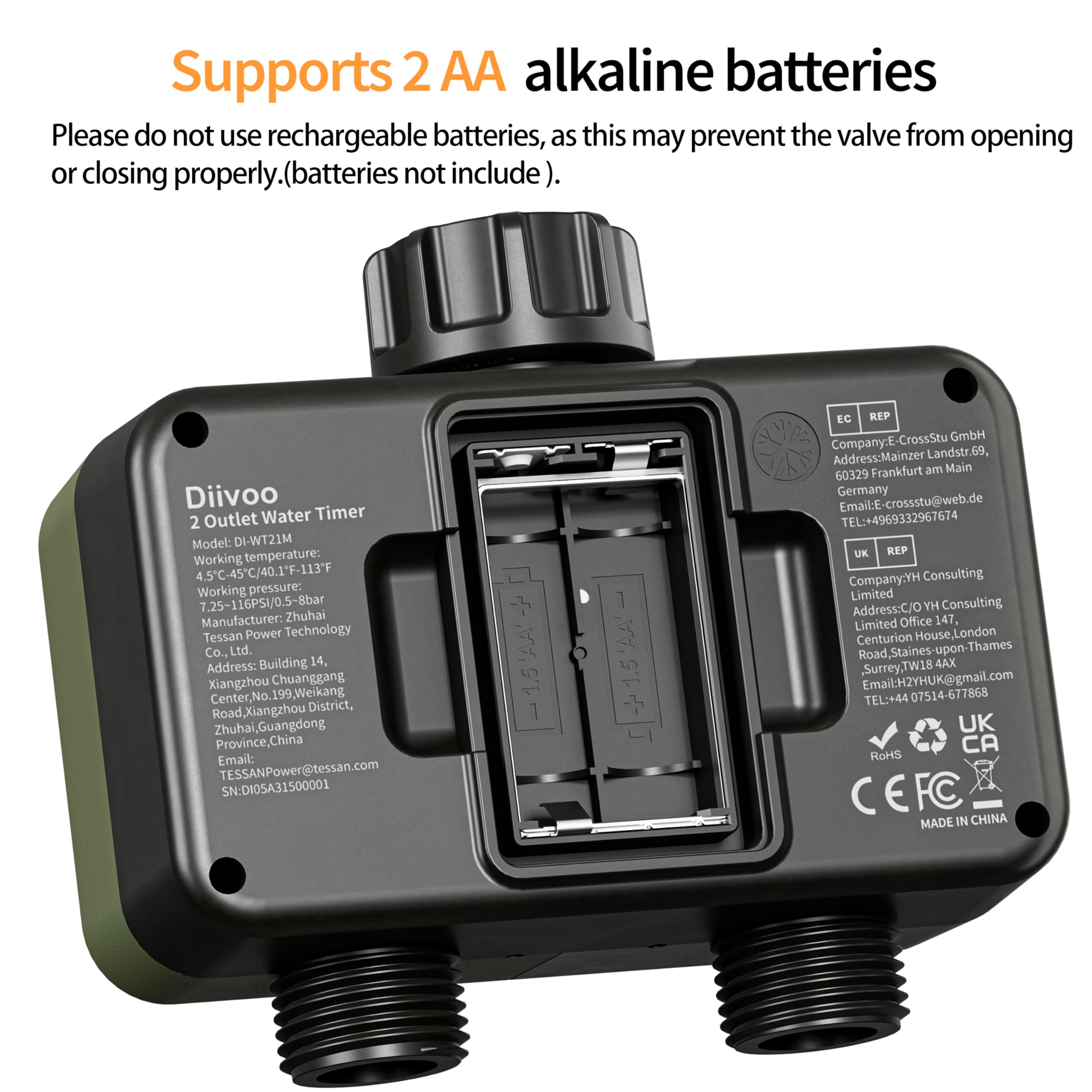 Diivoo battery compartment seal demonstrating IPX5 splash protection and longevity