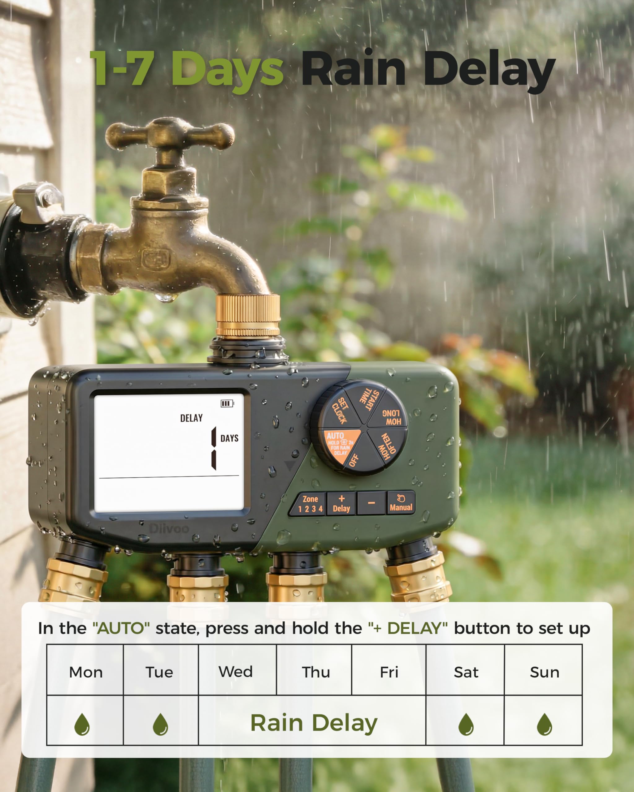Diivoo screen showing zone selection for customized watering
