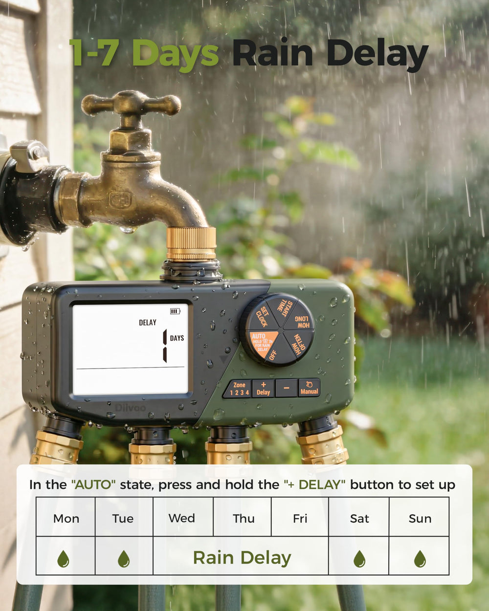 Diivoo screen showing zone selection for customized watering