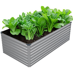 DIIYIV front view of assembled galvanized planter showing durable structure and space