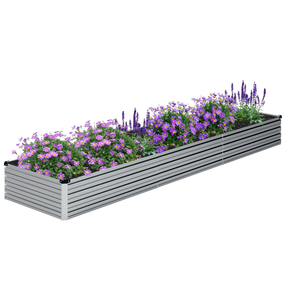 DIIYIV front view assembled raised bed showing long planting area and neat edges