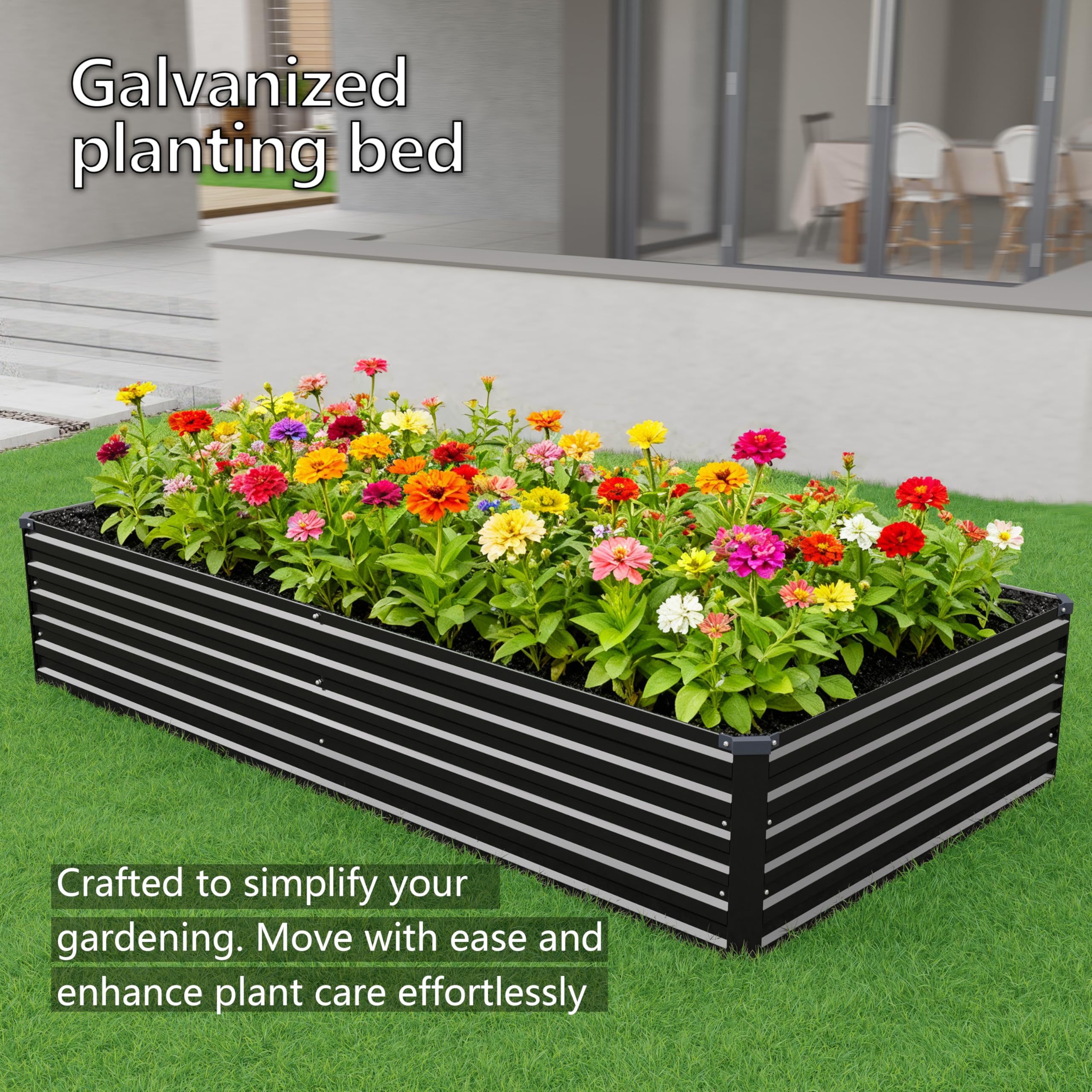 DIIYIV raised bed in backyard setting showing attractive modern planter benefit