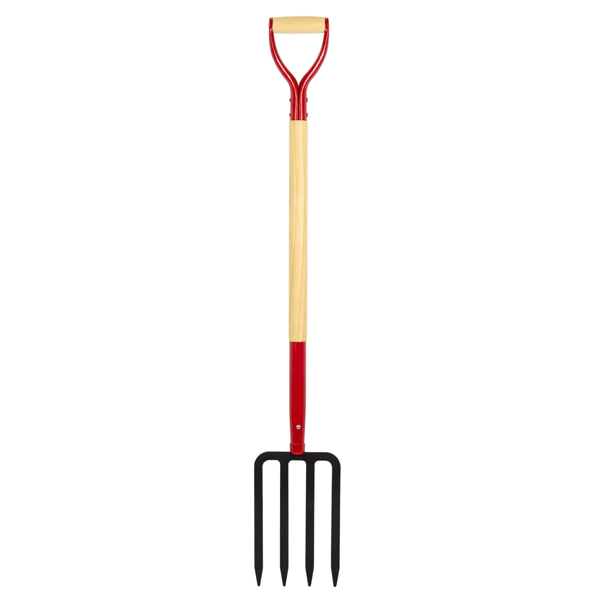 Dikuyeel front view of full 45-inch fork showing sturdy head and handle for reliable digging