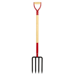 Dikuyeel front view of full 45-inch fork showing sturdy head and handle for reliable digging