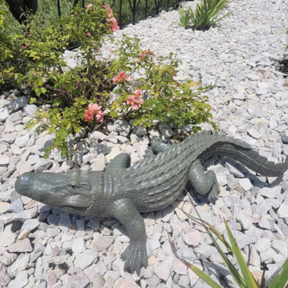 DiliComing alligator head close-up highlighting textured snout and teeth realism