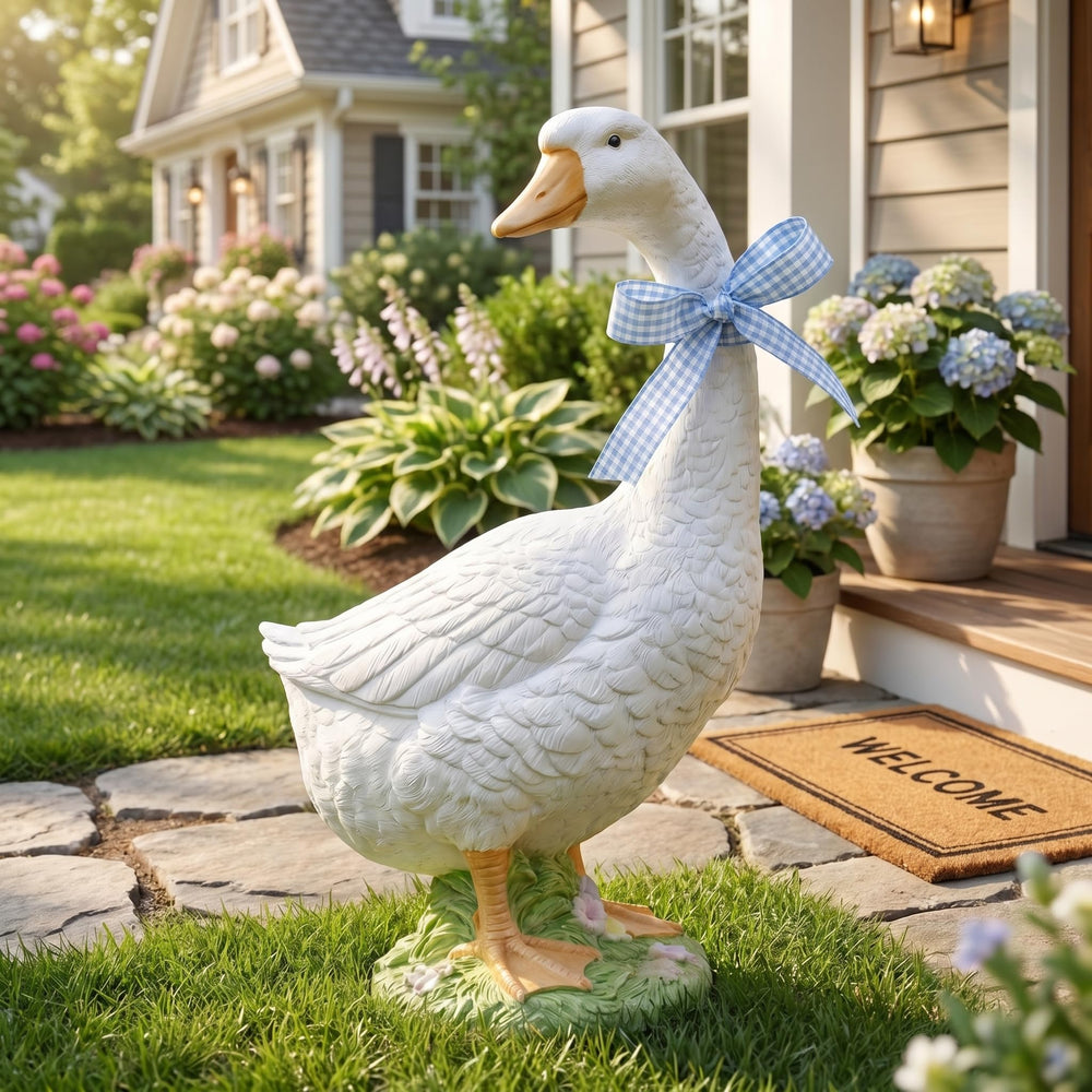 DiliComing goose placed in garden setting to enhance outdoor décor