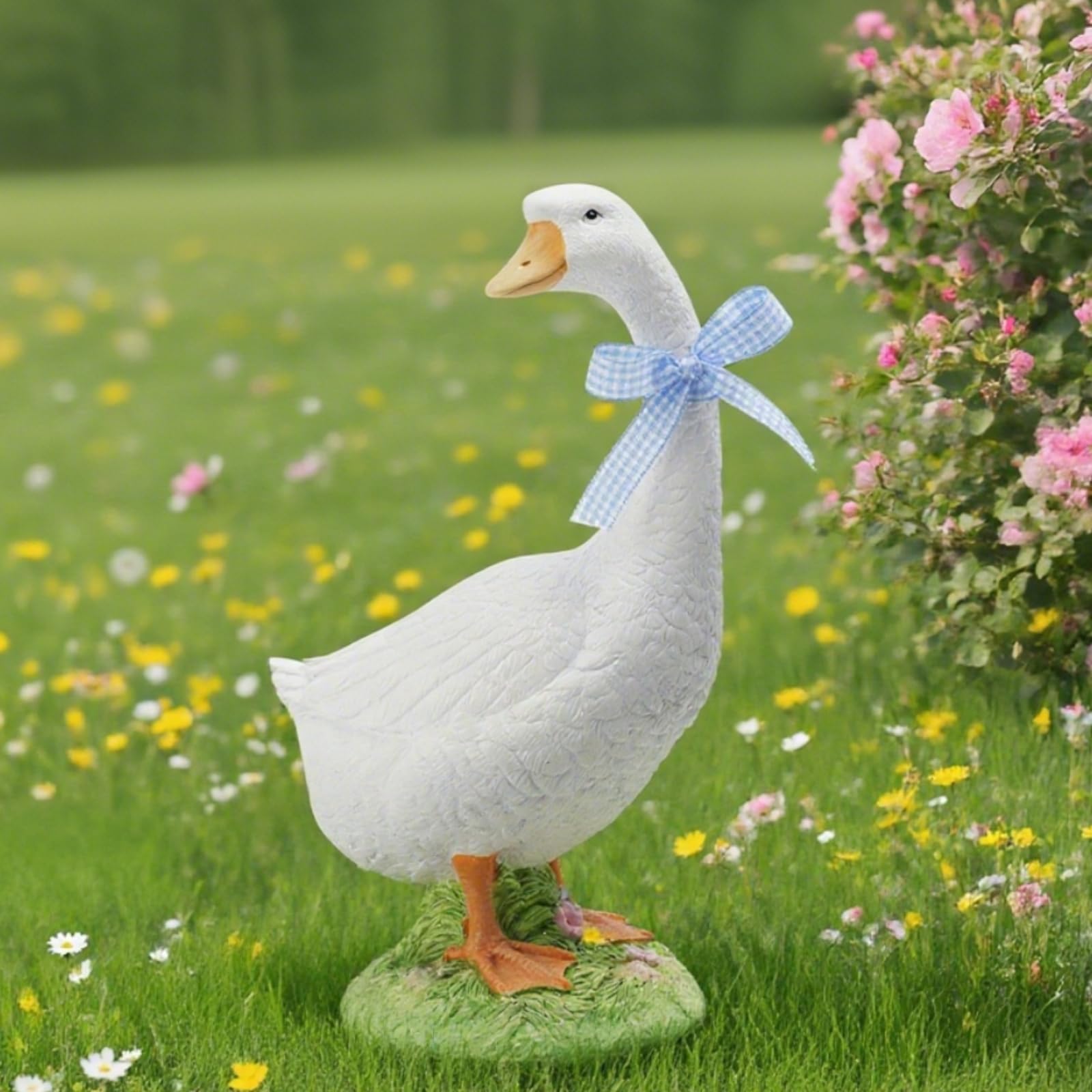 DiliComing goose sitting on porch step demonstrating easy placement