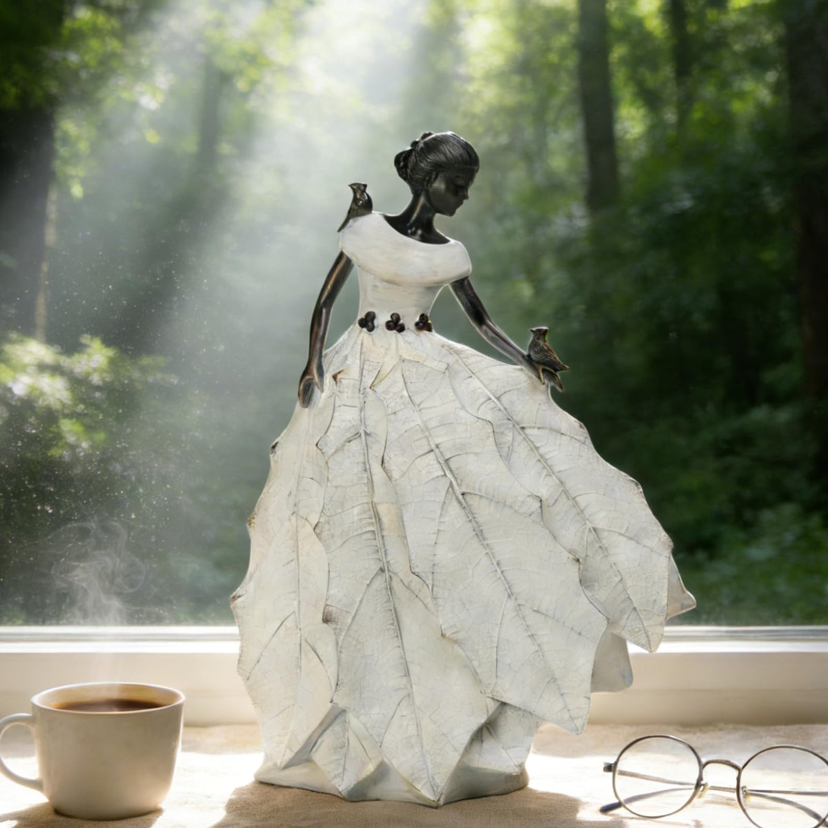DiliComing maiden front view showing elegant ruffle dress and focal presence