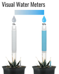 DILIGROW probe window close-up showing color-change indication for accurate watering