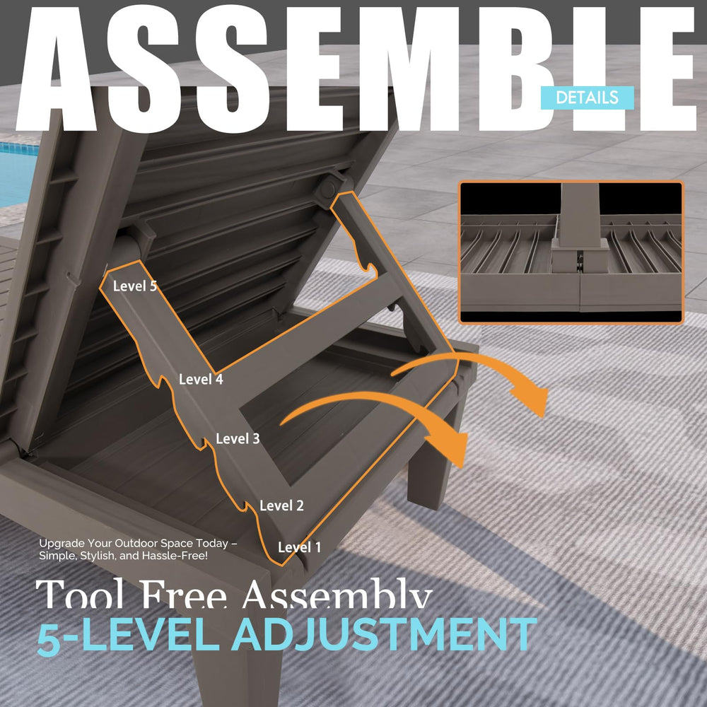 DIMAR GARDEN detail of five-position backrest for customizable lounging support