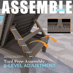 DIMAR GARDEN detail of five-position backrest for customizable lounging support
