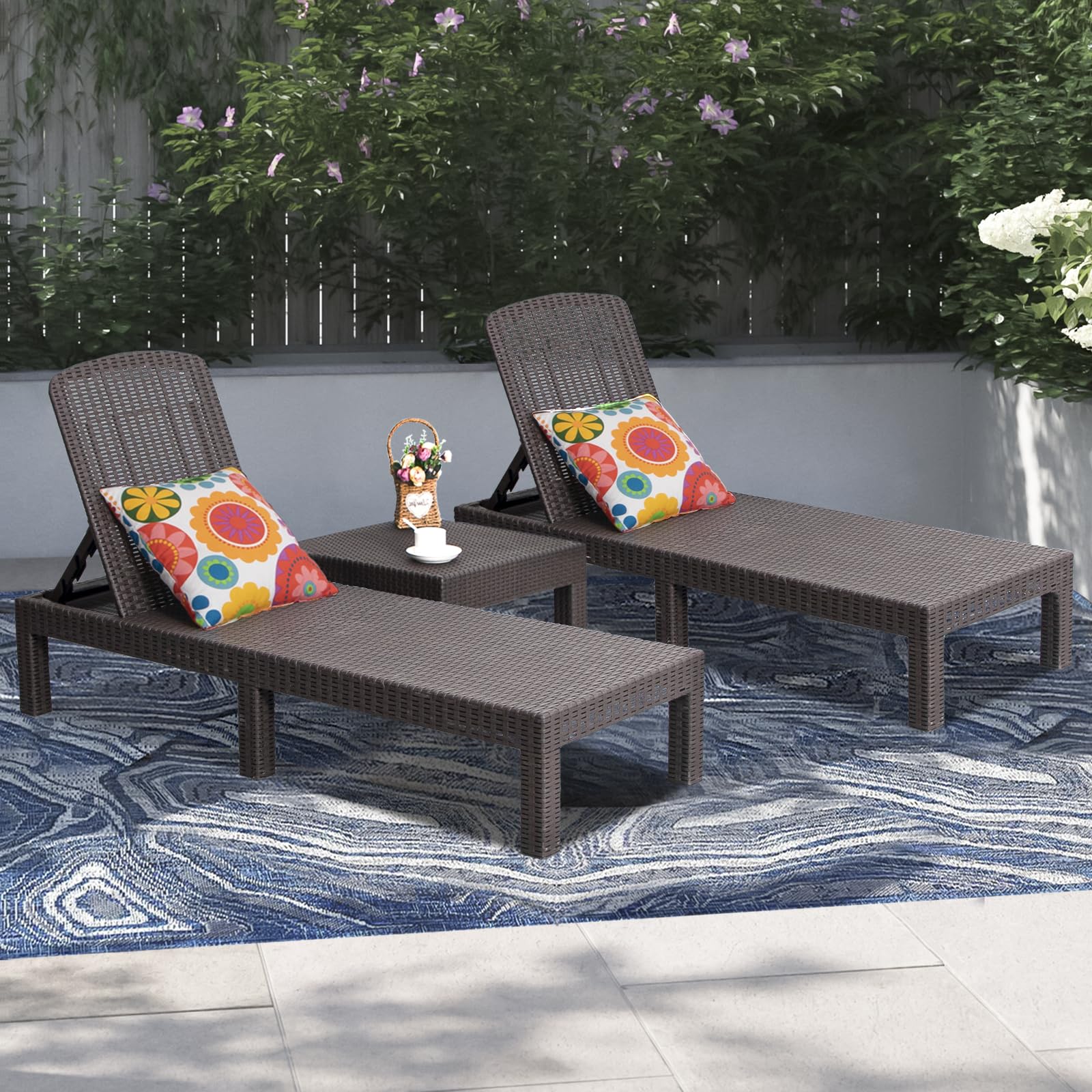 DIMAR GARDEN folded chaise for compact storage and easy transport convenience