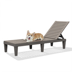 DIMAR GARDEN front view of taupe chaise showing sleek waterproof profile and comfort