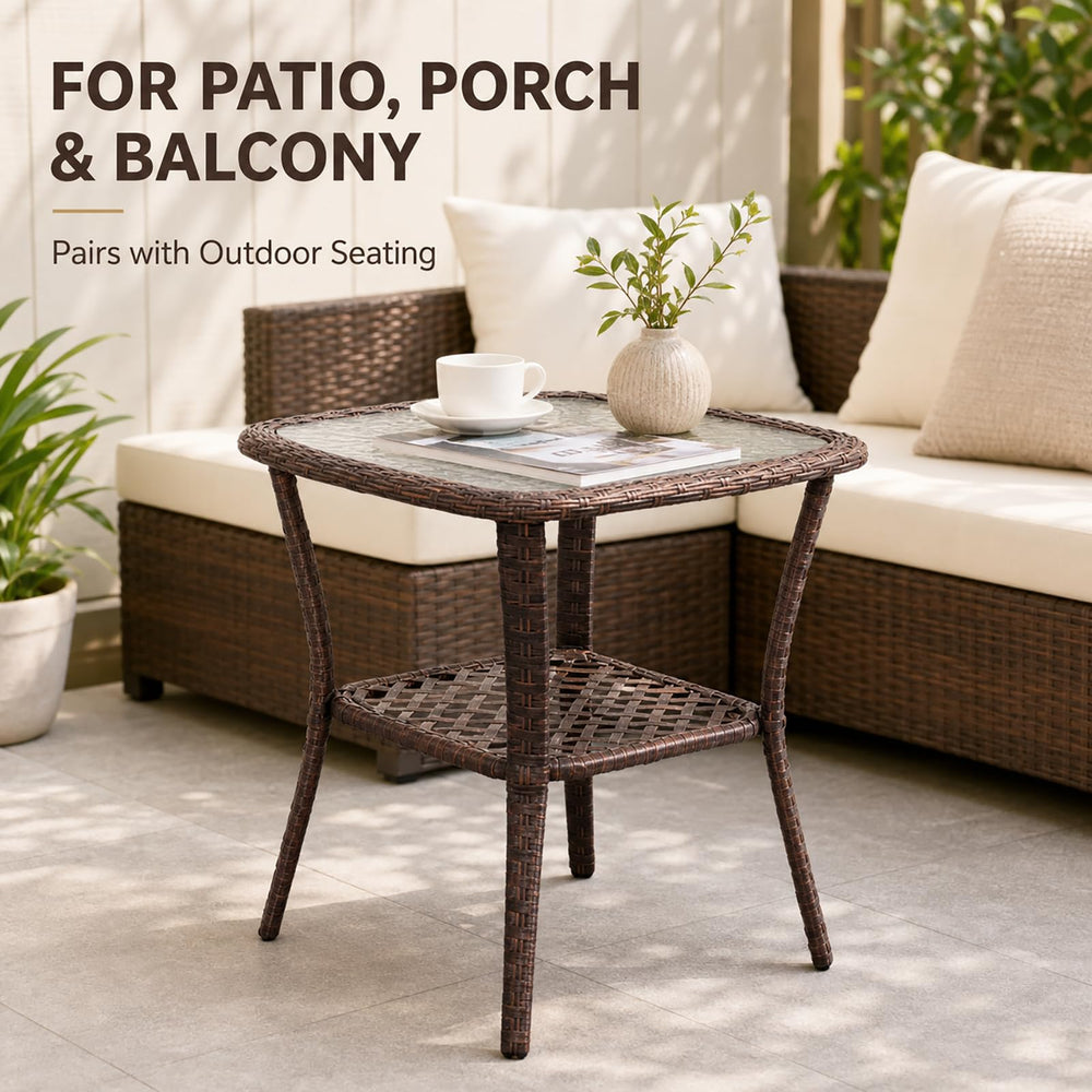 DIMAR GARDEN close-up of rattan weave texture demonstrating weather-resistant finish