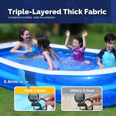 DIMAR GARDEN family using pool outdoors demonstrating fun and easy setup benefit
