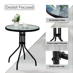 DIMAR GARDEN patio scene with table in use demonstrating compact footprint ideal for balcony or poolside relaxation