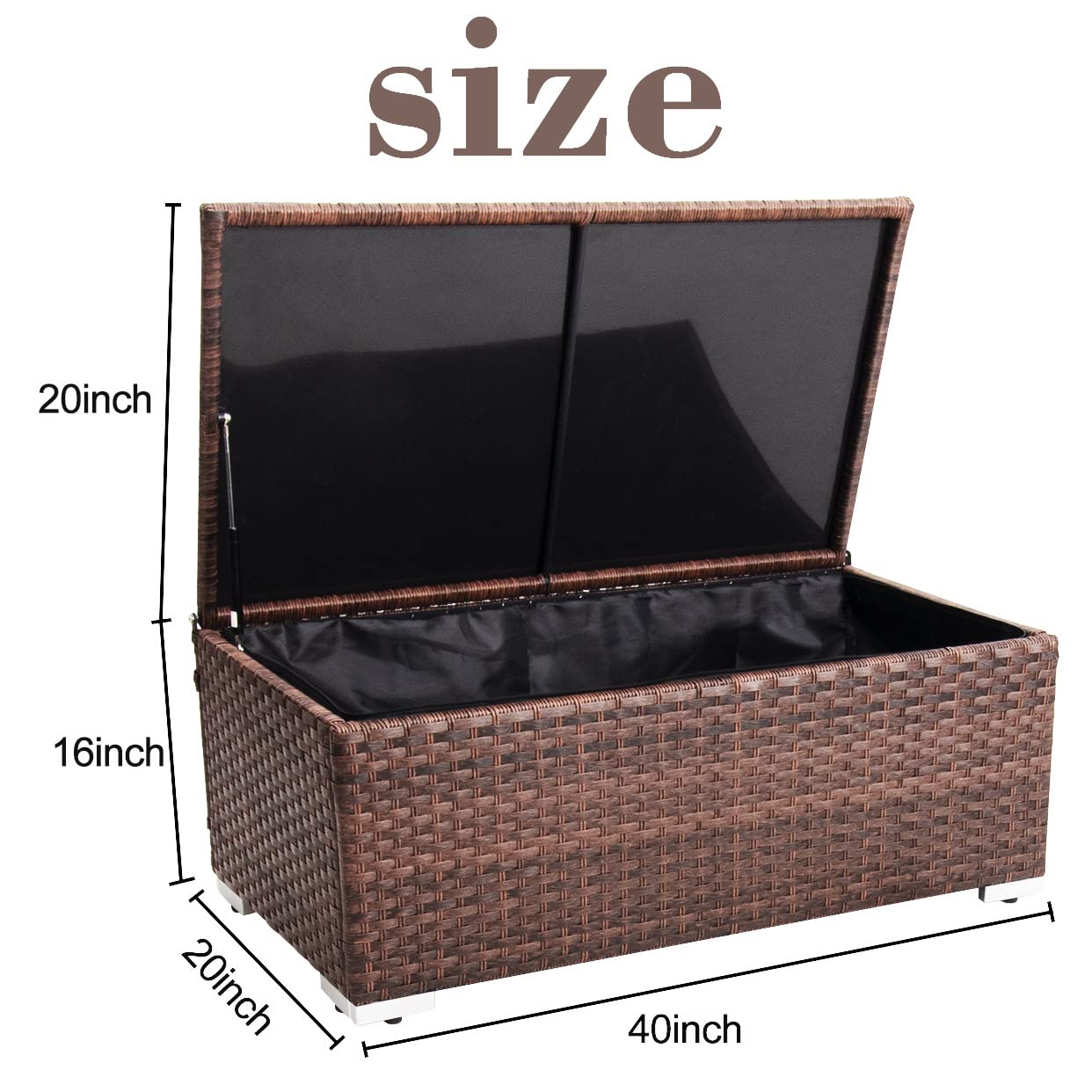DIMAR GARDEN side profile showing table dimensions and low-profile scale